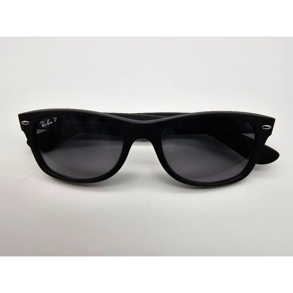 Ray-Ban New Wayfarer Sunglasses RB2132 Matte Black Blue/Grey Lens Polarized - Picture 9 of 11